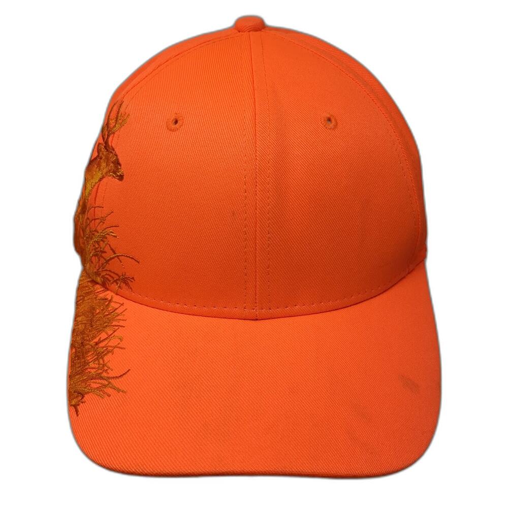 Authentic Wildlife Series Baseball Cap Orange One Size Embroidered Buck Hunt Hat